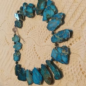 Stone necklace with sterling silver claspe